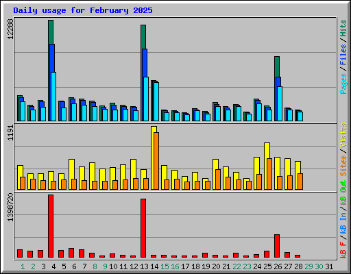 Daily usage for February 2025