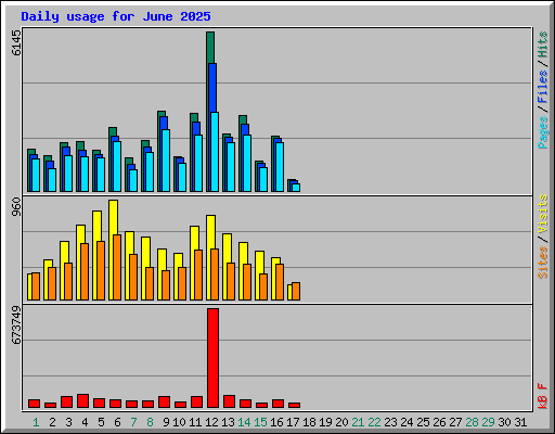 Daily usage for June 2025
