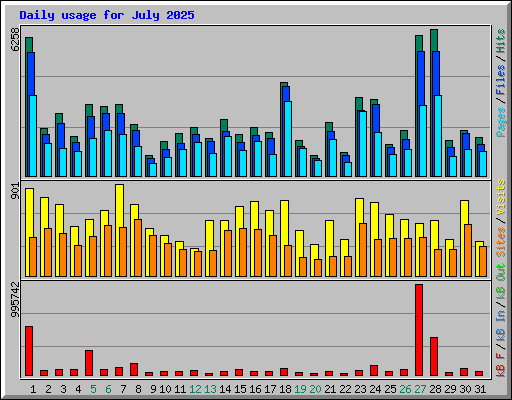 Daily usage for July 2025