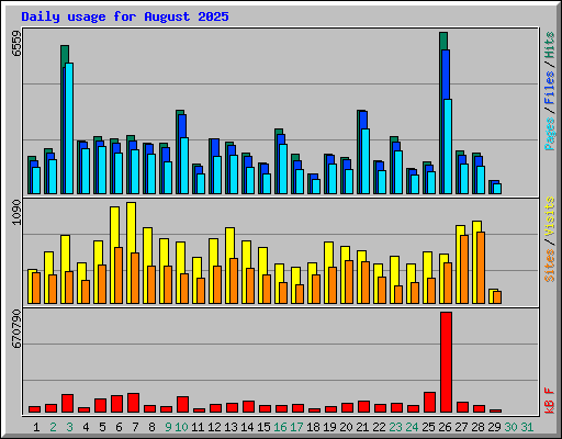 Daily usage for August 2025