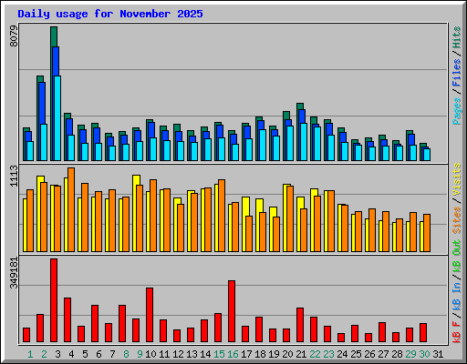 Daily usage for November 2025