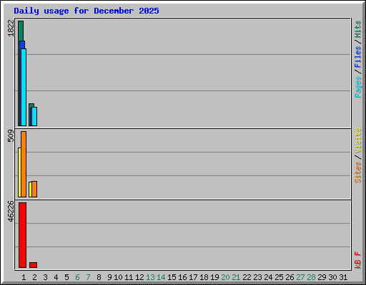 Daily usage for December 2025