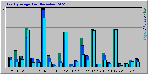 Hourly usage for December 2025